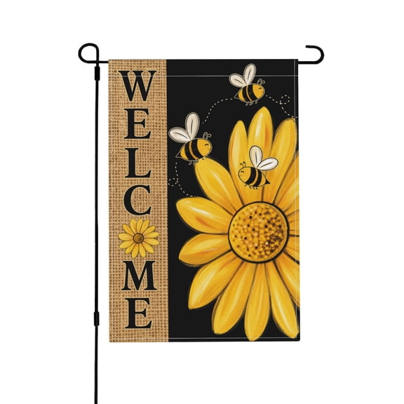 Garden Flag 12x18 Inch - Sunflower with Bees Outdoor Welcome Décor Banner