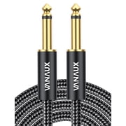 VANAUX 1/4 Inch Straight Instrument Cable 6.35mm Mono Jack TS Speaker Cable Compatible with Guitar, Keyboards,Bass, Electronic Drum, Pedal Effects, Amplifier, Audio Mixer, Speaker (10Feet/3m)
