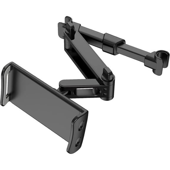 Car headrest rear seat bracket, 360° rotating and adjustable car rear seat headrest tablet/phone holder, compatible with all 4"-11" tablets, phones, iPhones, iPad Air Minis, and tablets.