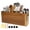 Dark Brown, variant on Tzdxfgl Extra Large Wood Utensil Holder, 4-Compartment Silverware Organizer for Kitchen Countertop, 14.5 x 6.7 x 5.5" Farmhouse Cutlery Caddy with Removable Dividers, Black