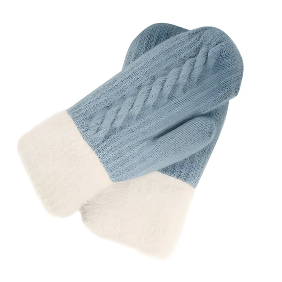 TELOLY Winter Hats and Gloves for Women Men Cold Weather Gloves Winter Gloves Mittens Thick Thermal Plush Mittens