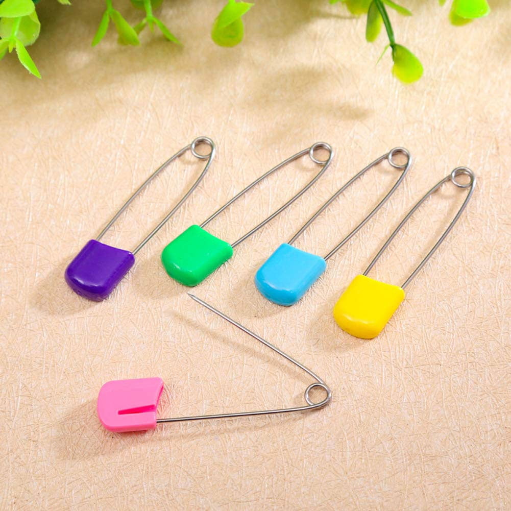 50 Pieces Diaper Pins Baby Diapers Safety Pins with Locking Closure  Stainless Steel Baby Pin Plastic Head Safety Pin for Clothes Diaper Laundry  Crafts Assorted Color Animal Nappy Pins with Storage Box