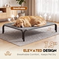 thumbnail image 5 of Cooling Elevated Dog Bed Raised Outdoor Dog Cot for Large Dogs, No-Tool Assembly Washable Mesh, 43"x32" Gray, 5 of 10
