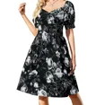 thumbnail image 2 of Roses Black and White Sleeveless Dress wom's eving dresses Cocktail of dresses Dress, 2 of 7