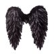 thumbnail image 4 of Alas de ángel para cosplay, disfraz de Halloween, alas de plumas para fiestas y vacaciones. Negro, 4 of 9