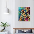 thumbnail image 4 of Acheng  Giraffe Family Canvas Wall Art Colorful Animal Painting Prints Funny Giraffe Abstract Posters Wall Decor for Nursery Baby Room Framed  12x16 in, 4 of 5