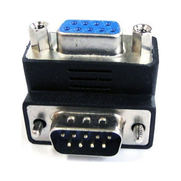 FVH Up Angled 270 Degree RS232 D-Sub 9Pin Male Screw Type to Female Nut Type Extension Adapter