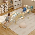 thumbnail image 2 of COZONY 4-in-1 Wooden  Triangle Set for Toddlers 1-3. Indoor Climbing Toys with Ramp. Arch & Ladder, 2 of 8