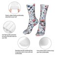 thumbnail image 3 of Xecao I Love USA Print Fashion No Heel Casual Crew Socks Cushioned Breathable for Men Women - Moisture wicking,Not easy to fade Suitable for daily, 3 of 7