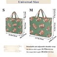 thumbnail image 2 of FORMRS Womens Corduroy Tote Bag Crossbody Shoulder Handbag with Pocket, Green American Footballs, 2 of 7