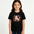 thumbnail image 2 of Girls Graphic Tees Roller Skate Kids T Shirt Retro Floral 100% Cotton Short Sleeve Soft Tops 4-13Y, 2 of 5