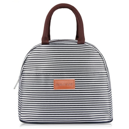 Lunch Container Baloray Bag Waterproof Insulated Bags For Women Men Black White Stripes Premium Box S