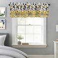 thumbnail image 3 of Sunflowers Cow Window Valance for Kitchen, Retro Country Floral Fence Black White Cow Texture Rod Pocket Short Curtain for Small Windows, Light Filtering Decorative Valance, 54 x 18 Inch, 1 Panel, 3 of 9