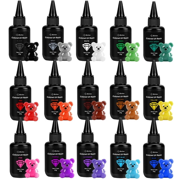 Resina UV JDiction de 15 colores, 20 g cada una, para joyería y manualidades