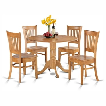 East West Furniture 5  Pc  Kitchen  nook  Dining  set-round  Table  and  4  dinette  Chairs  Chairs