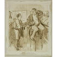 thumbnail image 2 of Charles Samuel Keene 15x17 Black Ornate Wood Framed Double Matted Museum Art Print Titled - For the Third Time of Asking (1870-91), 2 of 5
