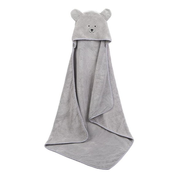 Toalla con capucha para bebé, toallas para bebés, manta, bata de baño con forma de animal, artículos esenciales para la ducha. Gris
