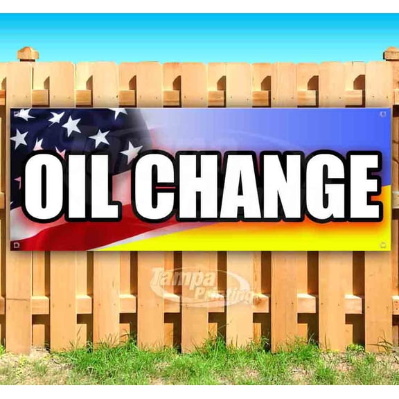 Oil Change 13 oz Vinyl Banner With Metal Grommets