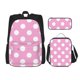 thumbnail image 1 of Balery Pink And White Polka Dot Mochila Escolar 3 en 1 para Niños - Mochila Resistente con Lonchera Térmica y Estuche - Mochila Escolar para Niños y Niñas, 1 of 7