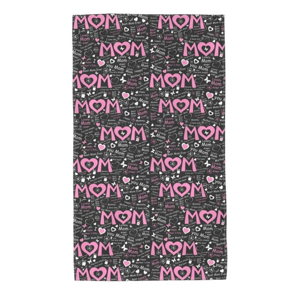 Balery Lovely Mom Ever Toalla de Microfibra Premium con Estampado – 27.5x16 pulgadas, Alta Absorción, Suave y Aterciopelada, Secado Rápido