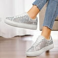 thumbnail image 3 of Stepedia Rhinestone Sneakers for Women Glitter Sparkle Tennis Shoes Platform Shoes for Walking Wedding Party Bride Dress, White Size 7, 3 of 8