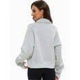 thumbnail image 6 of Womens Half Zip Sweatshirts Cropped Long Sleeve Hoodies Oversized Quarter Zip Up Pullover Tops, 6 of 6