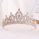 thumbnail image 2 of Zhuge Tiara de boda para novia, diadema de princesa, corona de novia, joyería para el cabello con diamantes de imitación de cristal, decoración para novia, cumpleaños, graduación, boda (amarillo), 2 of 4