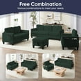 thumbnail image 6 of ZAFLY 3PCS Sectional Couch Set, Living Room Furniture Sofa Sets, Include Sofa, Loveseat & Chair - Green, 6 of 7