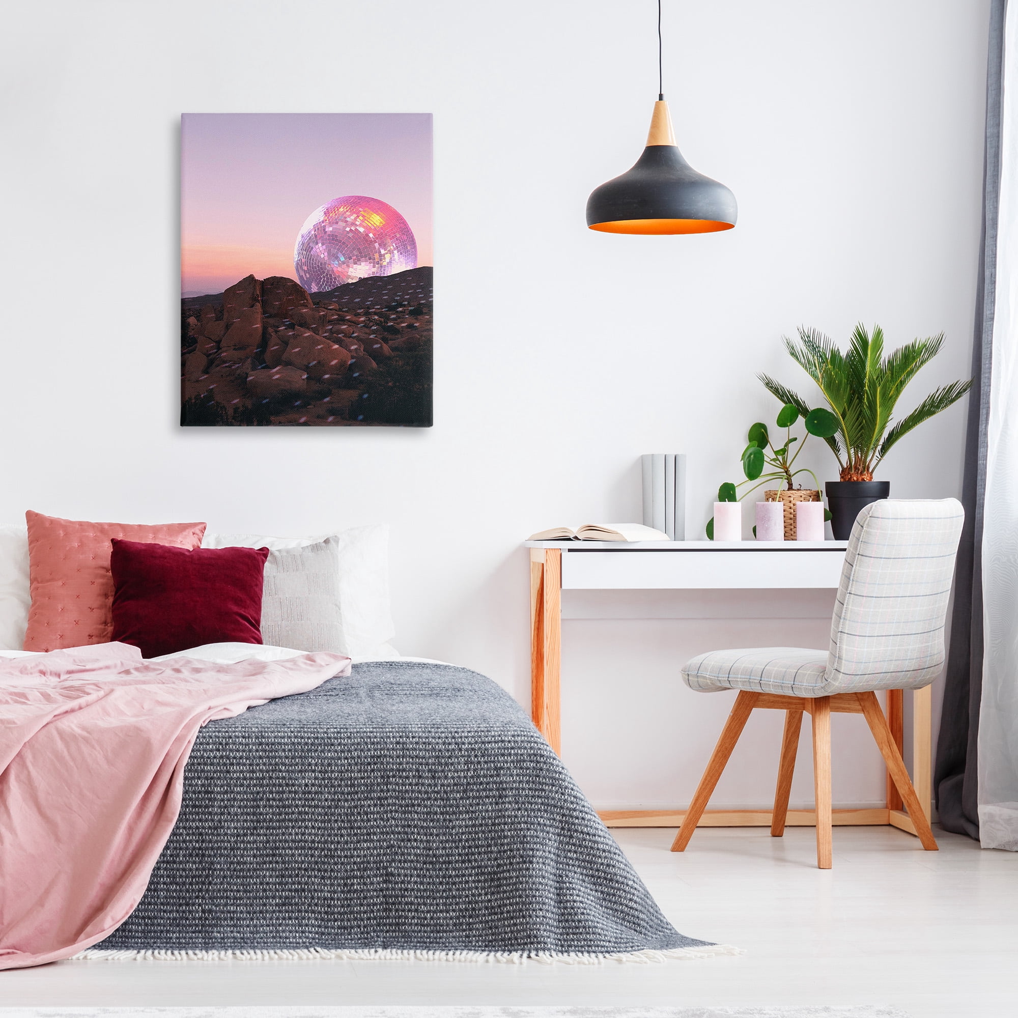 Stupell Industries Surreal Disco Landscape Landscape Painting Gallery Wrapped Canvas Art Print Wall Art, 30 x 40