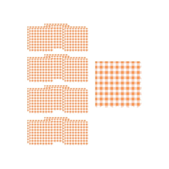 Virelaxpo Orange Check Disposable Paper Cups and Plates 50 Count for Thanksgiving Birthday Party Supplies 9 Inch Plates