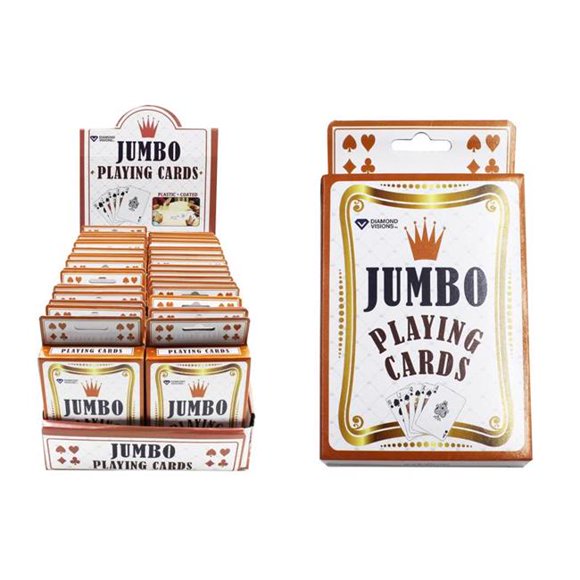 Diamond Visions 6027601 Carte à Jouer Jumbo en Papier et Plastique - 54 Pcs - Lot de 36