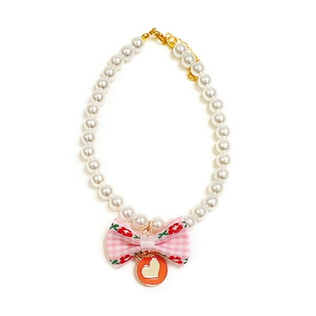Fashion Pet Pearl Necklace Jewelry Adjustable Extension Chain Design Puppy Collar Accessories for Smal Girl Dogs Cats