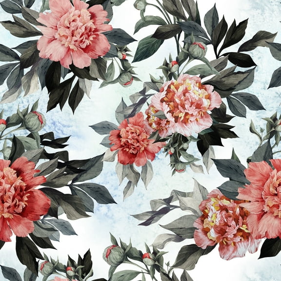 MuralsPrint Dondules Red and Pink Peonies Removable Wallpaper - 24'' inch x 10'ft