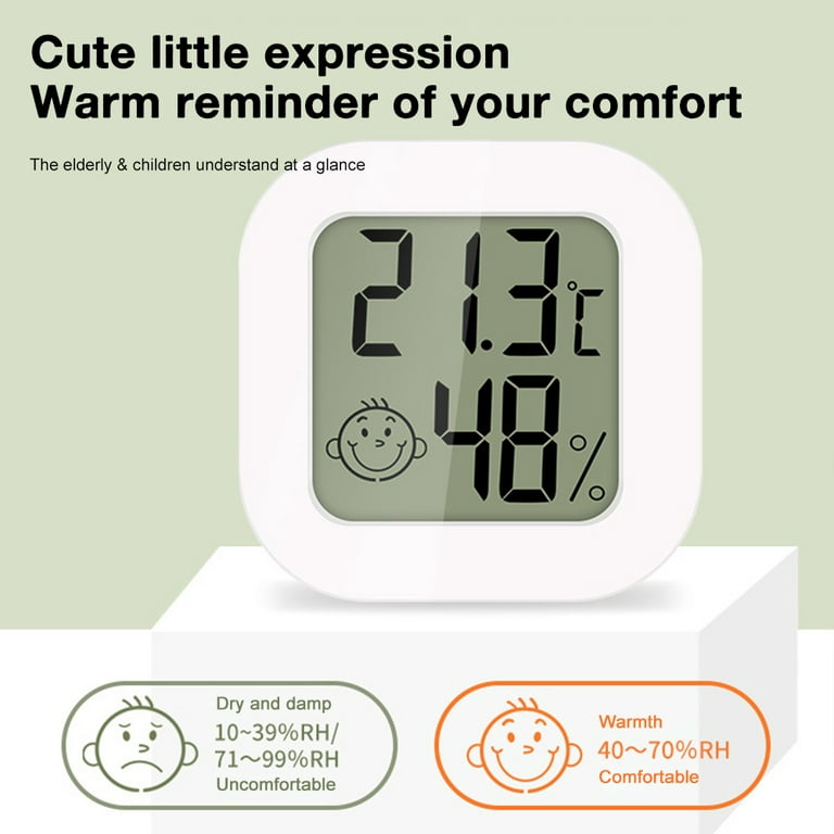 Mini LCD Digital Thermometer Hygrometer Smiley + Batterie 