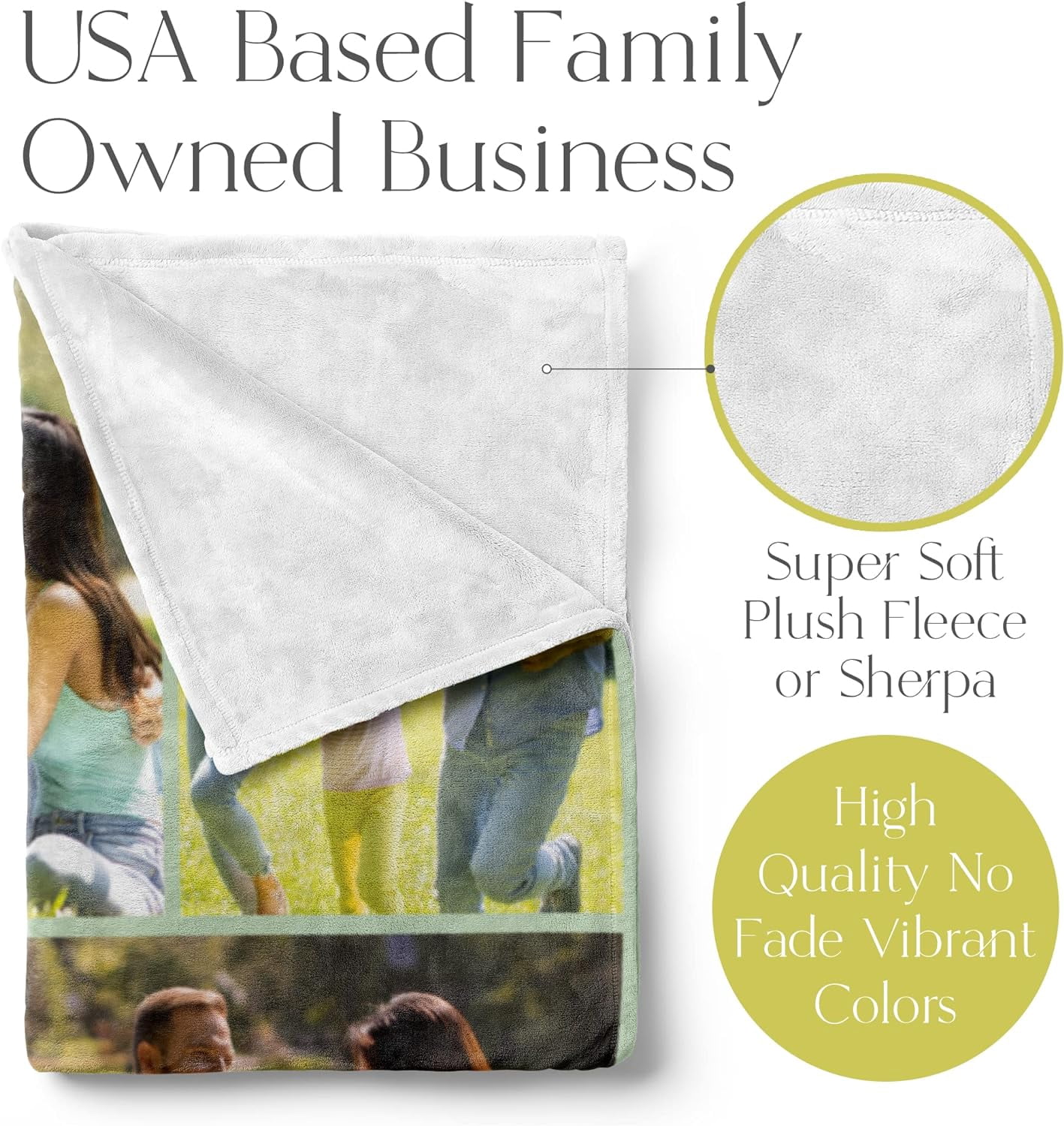 Ships Next Day, Custom Blanket with Picture - Printed in USA, Personalized Photo Blanket (Fleece – 50x60) Blankets