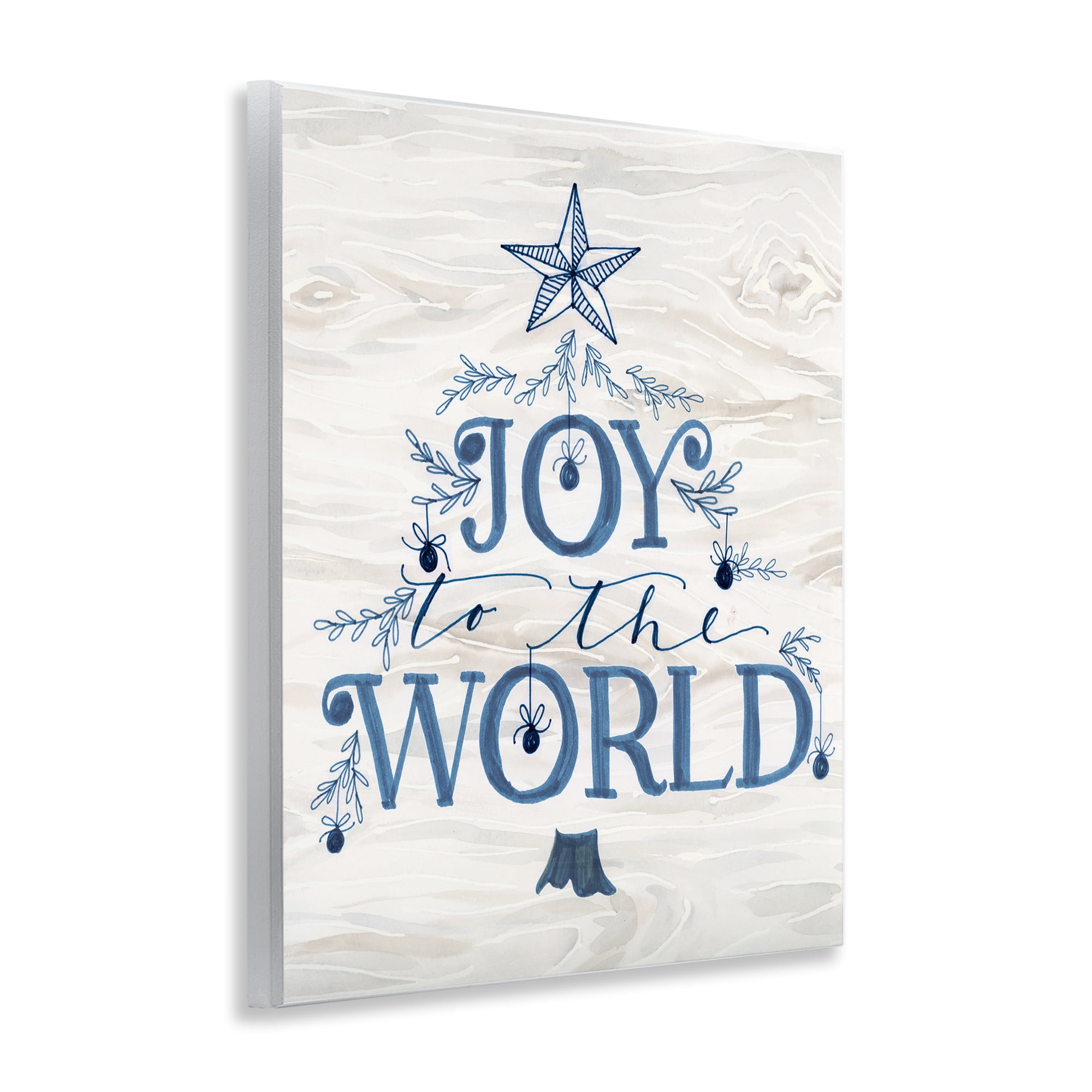 Stupell Industries Joy To World Tree Holiday Painting Unframed Art Prints Wall Art, 11 x 14