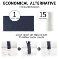 thumbnail image 6 of Sortora Kitchen Towels 100% Cotton, Super Soft and Absorbent Quick Drying Dish Towels for Kitchen ,Kitchen Towels Set, 15 x 25", Great for Cooking in Kitchen or Household Cleaning, 3 Pack, Dark blue, 6 of 7