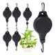 thumbnail image 2 of Paquete de 6 poleas retráctiles para colgar plantas, poleas para plantas, ruedas de altura ajustable para colgar plantas en interiores, color negro, 2 of 8