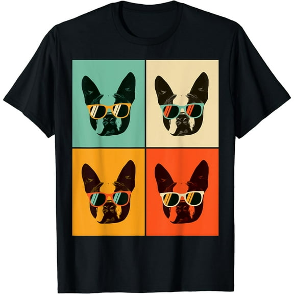 Bostie Dog Lover Gift Funny Boston Terrier With Sunglasses T-Shirt