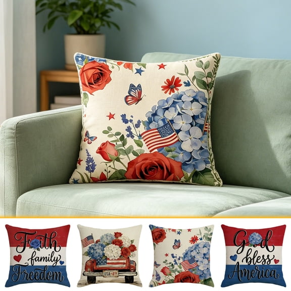 Memorial Day Saving!4th of July Decorations, Independence Day Throw Pillowcase Cover High Definition Printed Throw Pillowcase Cover
