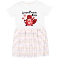 thumbnail image 3 of Inktastic Happy Canada Day Cute Red Beaver with Canadian Flag Girls Toddler Dress, 3 of 5