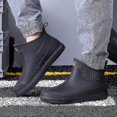 thumbnail image 5 of Botas de lluvia de moda para hombres con cubierta de algodón desmontable zapatos suaves y cómodos botas cortas antideslizantes, 5 of 5