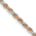 thumbnail image 1 of 925 Sterling Silver Rose 2.5mm Rope Chain Necklace Pendant Charm, 1 of 9