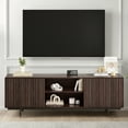 thumbnail image 2 of STARY Rattan TV Stand for TVs, Wood TV Stand Mid Century Modern TV Stand TV Media Console with Drawer and 2 Cabinets, Boho Entertainment Center for Living Room, 2 of 6