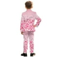 thumbnail image 3 of Xoenoiee Pink Heart Love Star Print Boys Outfit for Kids 2 Pieces Formal Suit for Boy Valentine's Day Tuxedo Blazer and Pants for Dinner Winter, Size 9-10 Years, 3 of 7