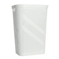thumbnail image 4 of Mainstays 24" Plastic Hinged-Lid Rectangle Laundry Hamper, White, Adult, 4 of 12