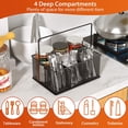 thumbnail image 3 of Organizador para utensilios, cubiertos y cubiertos de malla, organizador para cubiertos de cocina, almacenamiento de condimentos para encimera, fiestas, camping al aire libre (negro), 3 of 8
