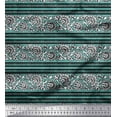 thumbnail image 1 of Soimoi Velvet Fabric Leaves & Floral Block Decor Fabric Printed Yard 58 Inch Wide, 1 of 3