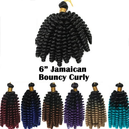 S-noilite 6 inch Ombre Fluffy Spring Twist Crochet Braiding Hair Bomb Twist Crochet Synthetic Hair Extension