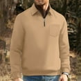 thumbnail image 2 of Jalioing Men's Collared Sweatshirts Vintage Fashion Long Sleeve Half Zip Shirt Classic Cotton Pullover with Pocket, 2 of 3
